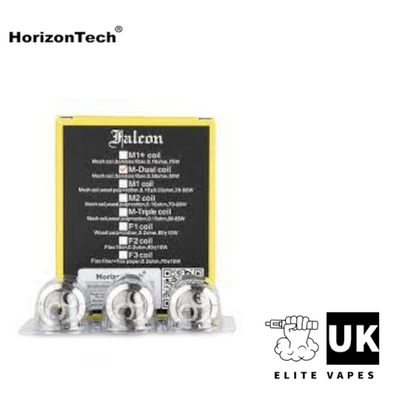 HorizonTech Falcon M-Dual Coil 0.38Ohm - 3 Pack - Elite Vapes UK