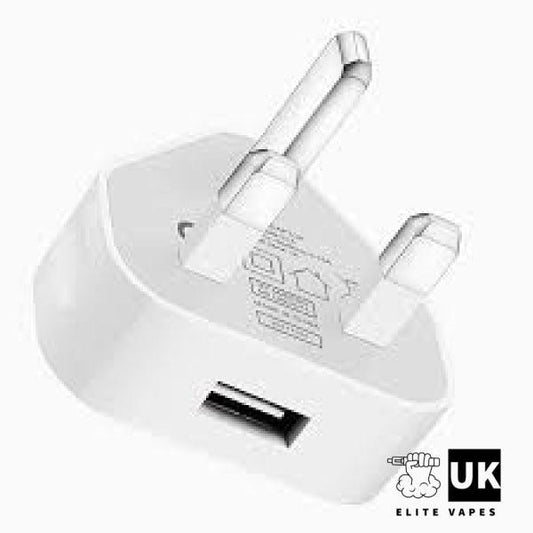 1 Amp USB Wall Adapter - UK Spec-Mods Batteries & Accessories-Elite Vapes UK